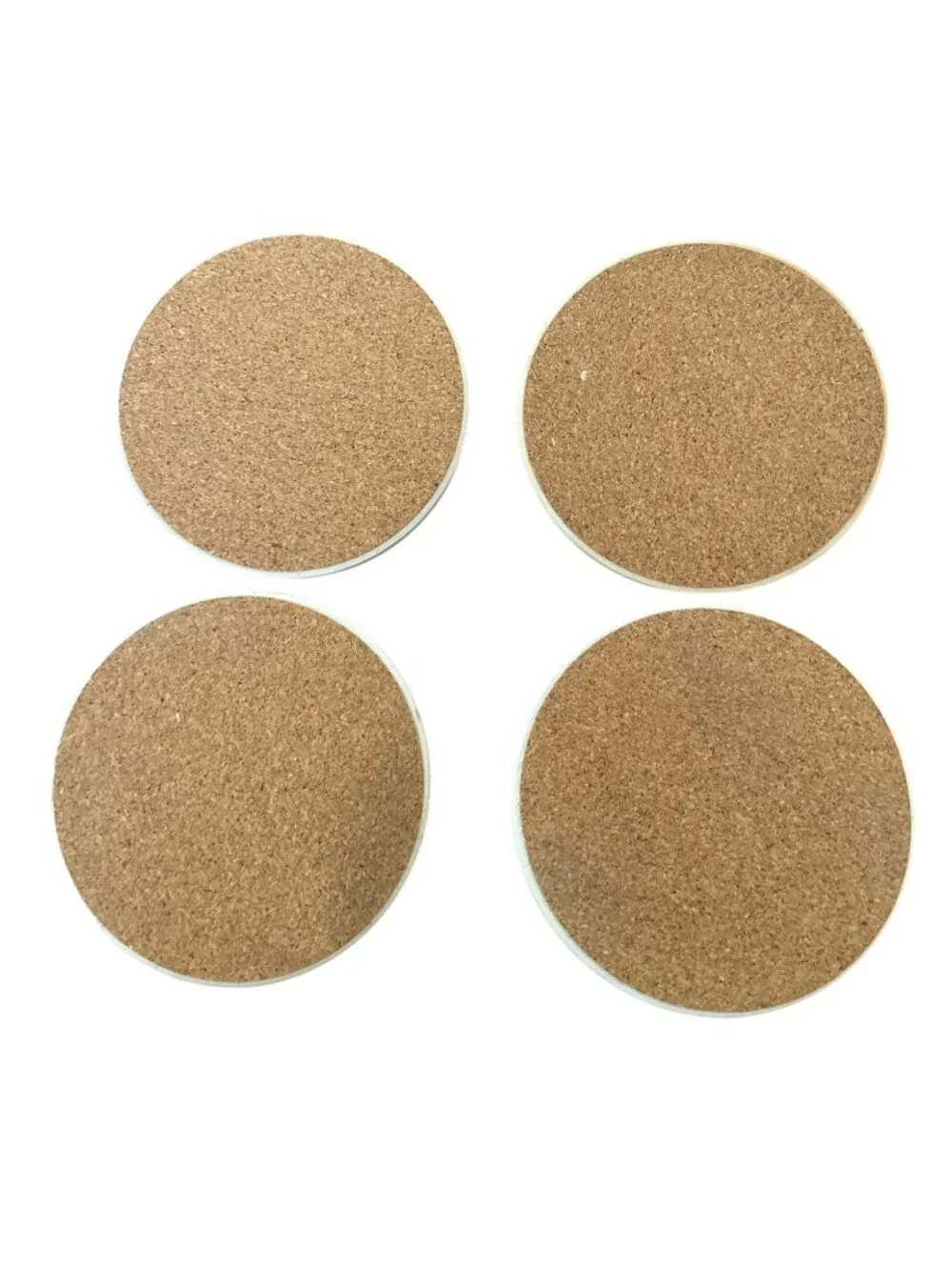 Vtg Terra Coasters Absorbent Stone Coaster Set Of 4 Shell Design Cork Backing